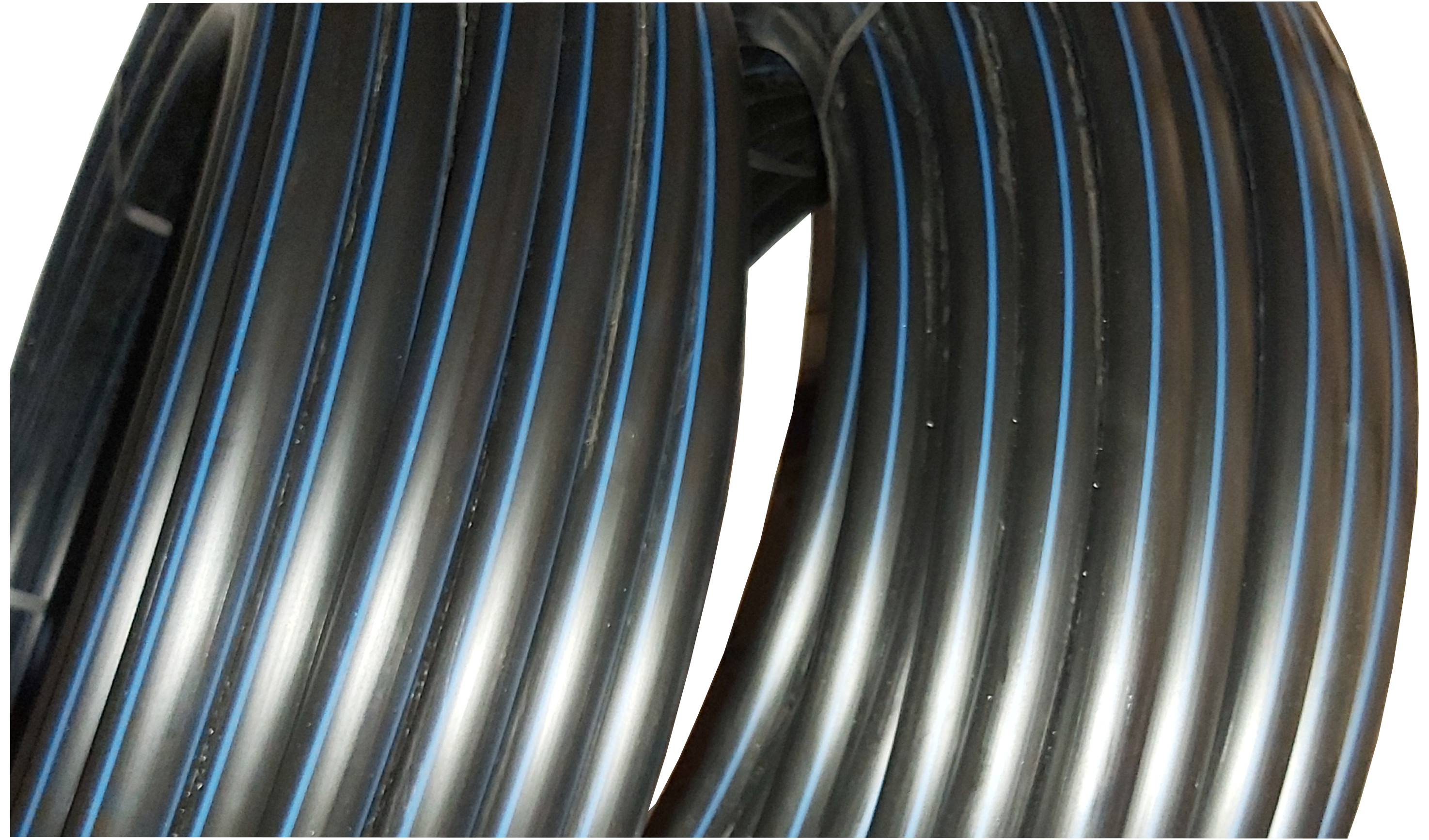 100 m PE-HD-Rohr 25mm AD 3/4" ID PN 16 schwarz/blaue Streifen selbstabholer (Bild für) 100 m PE-HD-Rohr 25mm AD 3/4" ID PN 16 schwarz/blaue Streifen selbstabholer